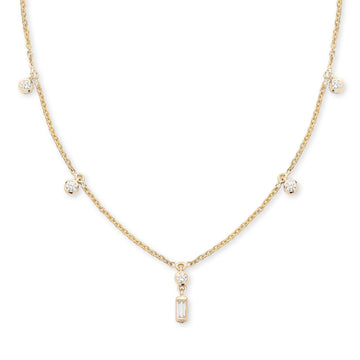 Mini Melange Diamond Drop Necklace - 18KG