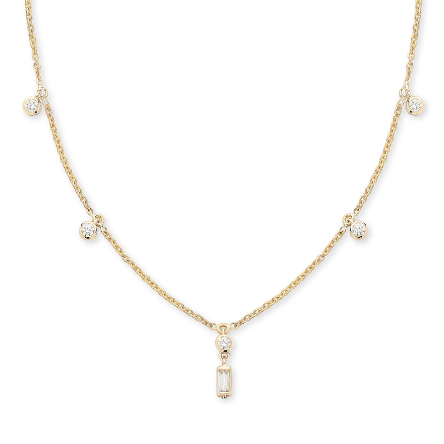 Mini Melange Diamond Drop Necklace - 18KG