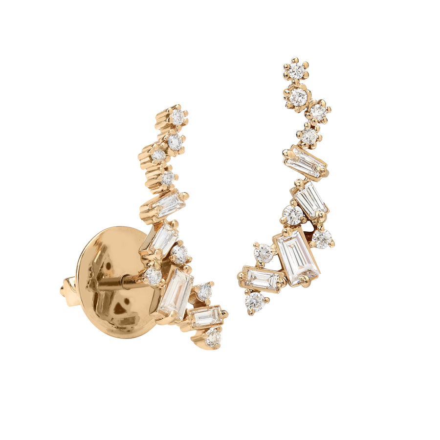 Mini Melange Ear Climber Earrings - 18KG