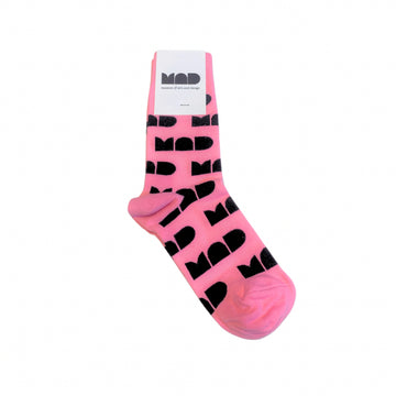 MAD Crew Socks - Pink & Black