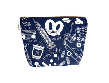 New York makeup pouch - denim