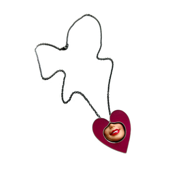 PURPLE SMILE HEART NECKLACE