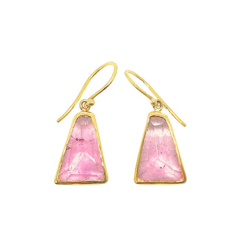 PINK TOURMALINE SOLID GOLD EARRINGS