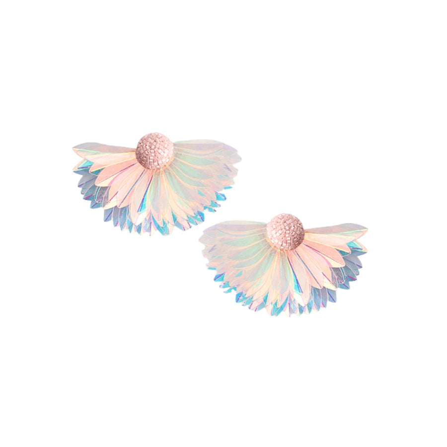 LARGE MARIGOLD EARRINGS- LIGHT PINK