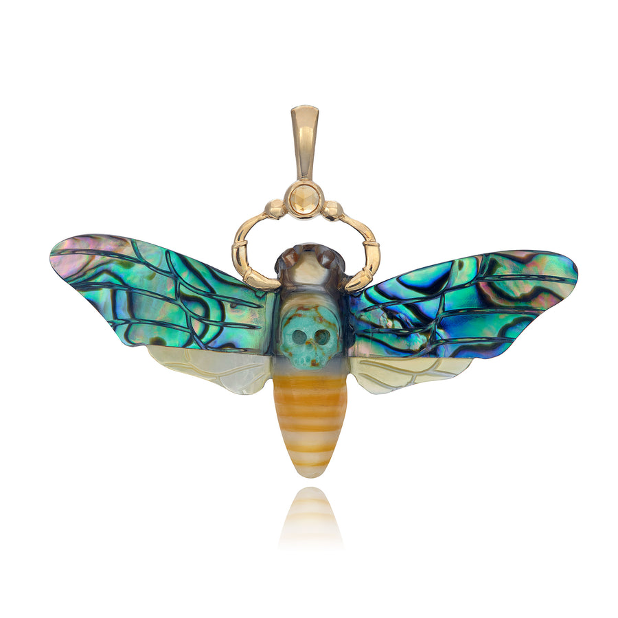 14k gold Death's Head Hawk Moth