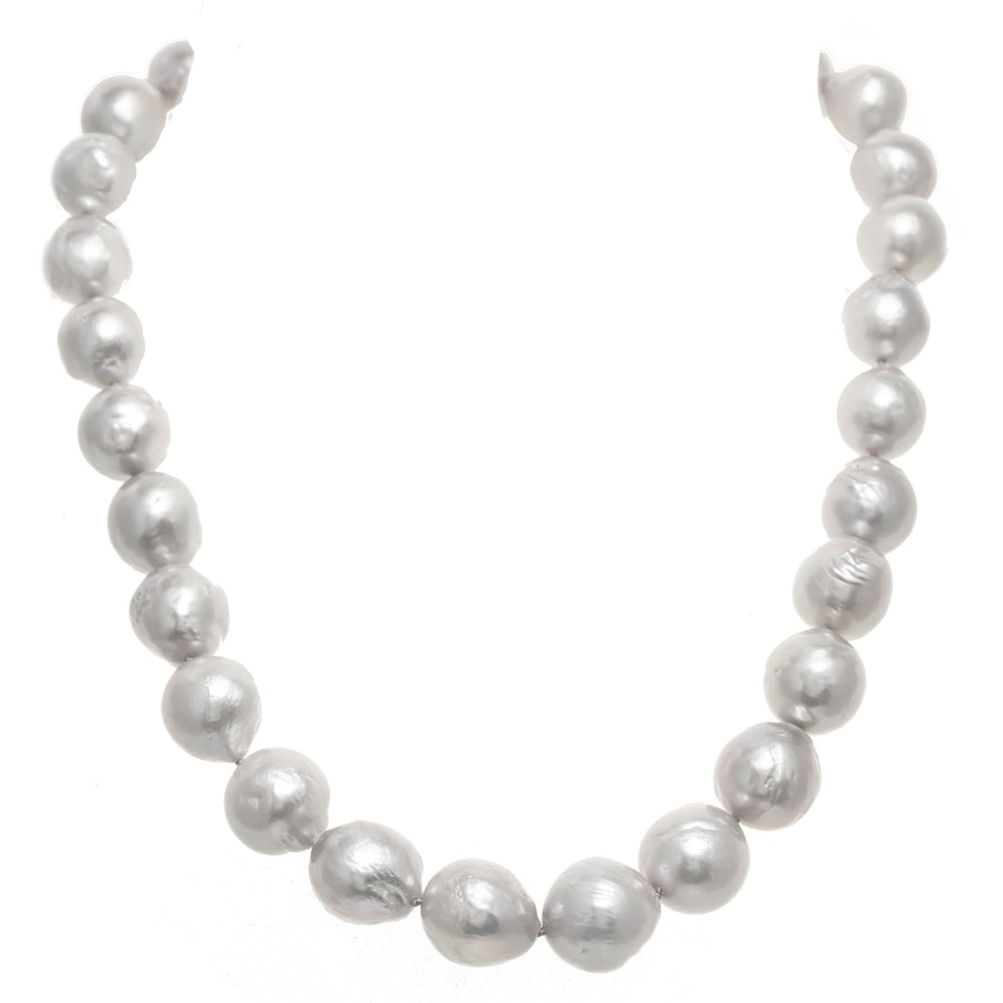 Pale Grey Baroque Pearl Necklace