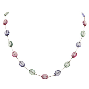 Faceted Pink, Purple & Green Topaz Necklace