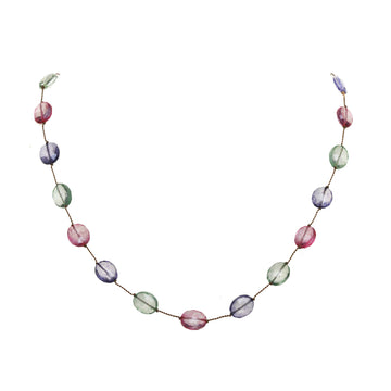 Faceted Pink, Purple & Green Topaz Necklace