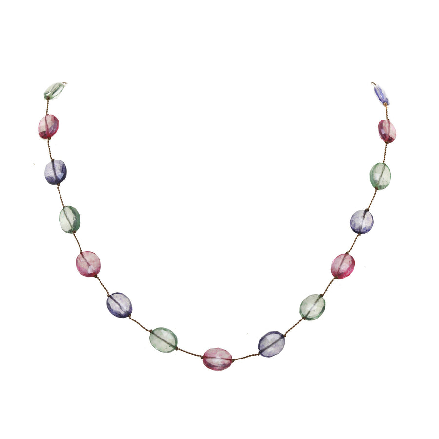 Faceted Pink, Purple & Green Topaz Necklace