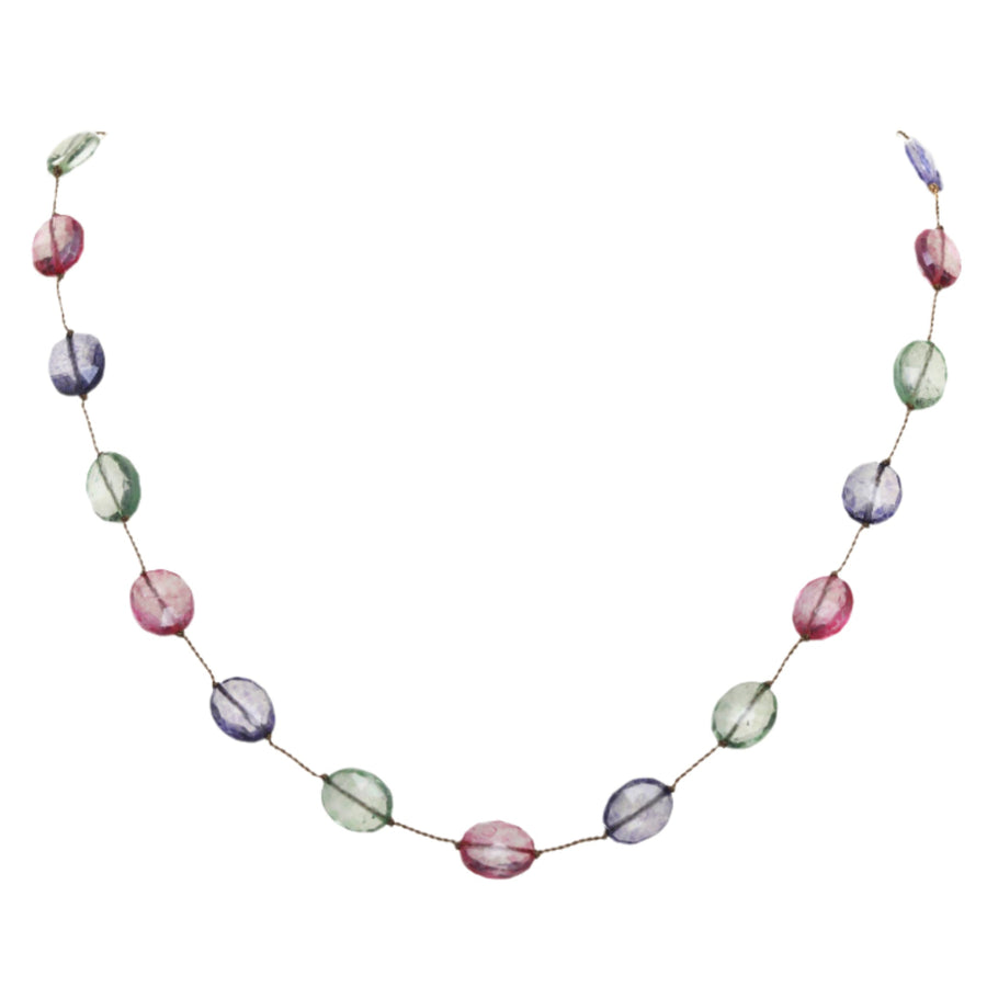 Faceted Pink, Purple & Green Topaz Necklace