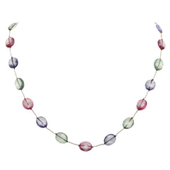 Faceted Pink, Purple & Green Topaz Necklace