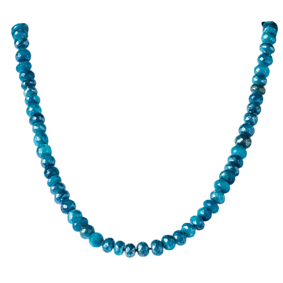 Faceted Mystic Turquoise Green Silverite Moonstone Necklace