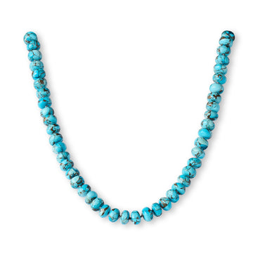Natural Blue Copper Turquoise Rondelle Necklace