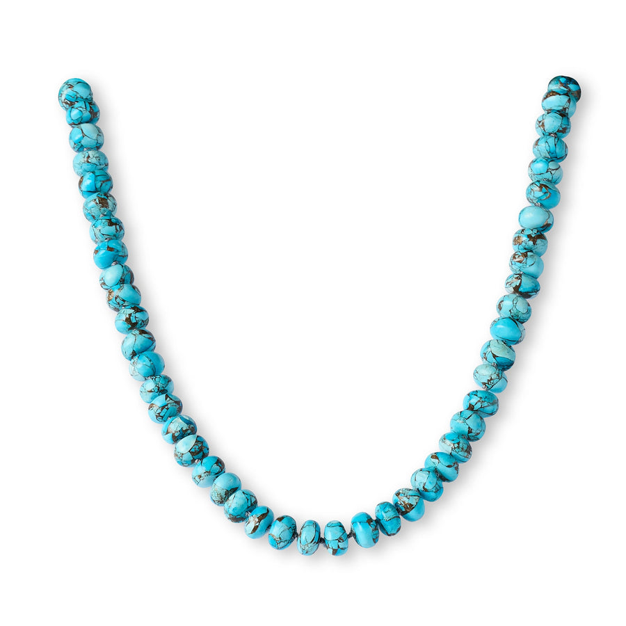 Natural Blue Copper Turquoise Rondelle Necklace