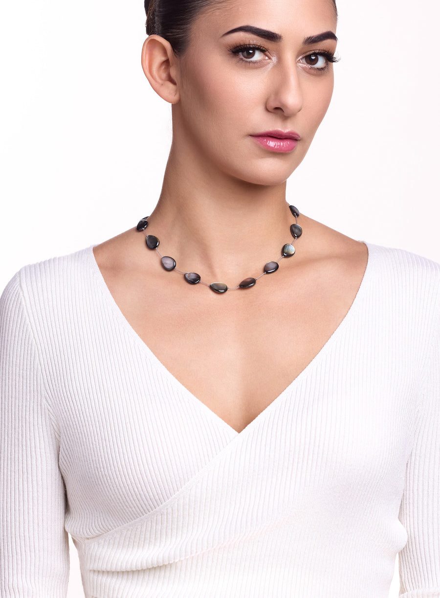 Tahitian Mother of Pearl Teardrop Necklace