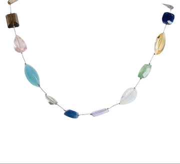 Small Cushion Cut Multistone Necklace