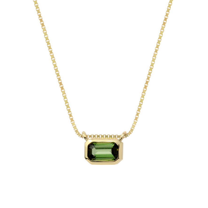Mini Sloane 5x3mm Green Tourmaline Necklace