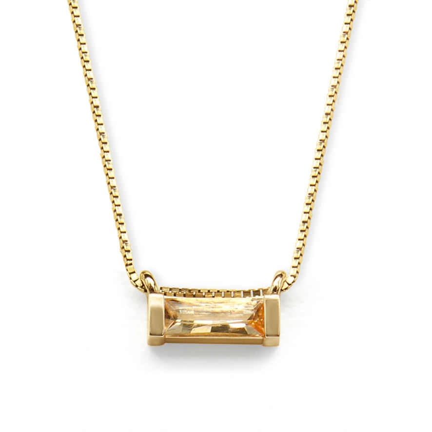 Farrah Imperial Topaz Baguette Necklace