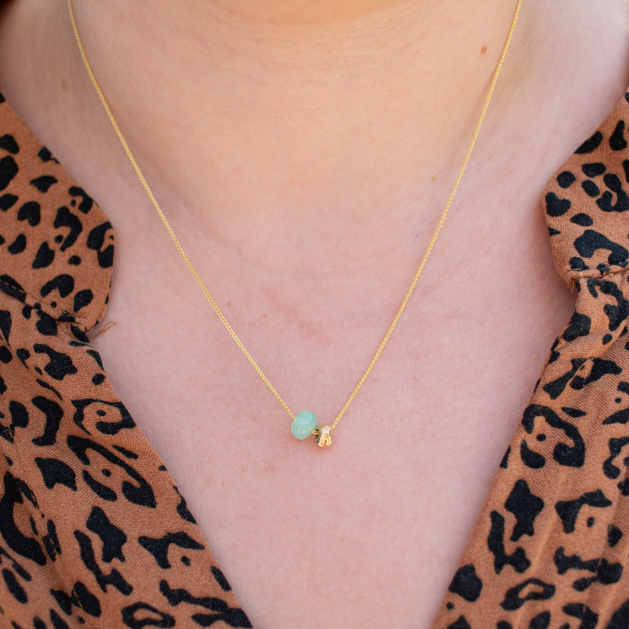 Chrysoprase Dual Bead Necklace