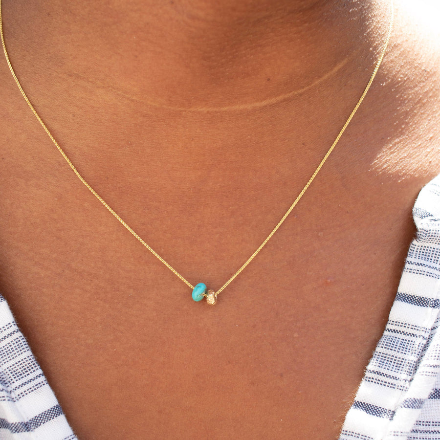 Turquoise Dual Bead Necklace