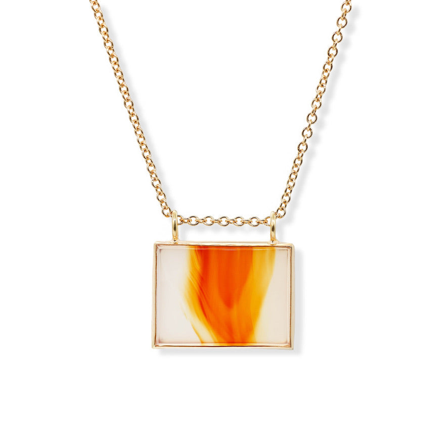 One-of-a-kind Oya Agate Bezel Necklace