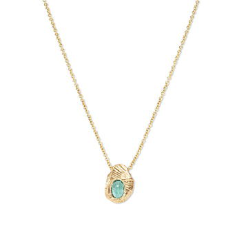 Emerald Oval Gold Slider Necklace