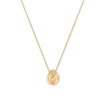 Yellow Oval Gold Slider Necklace