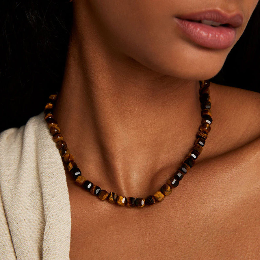 NOMAD BEADED TIGER'S EYE NECKLACE