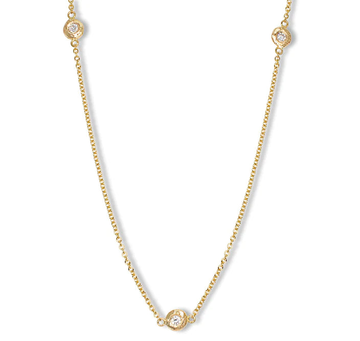 18K Diamonds by the Yard Necklace - 5 Diamonds