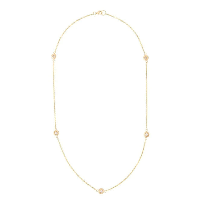 18K Diamonds by the Yard Necklace - 5 Diamonds