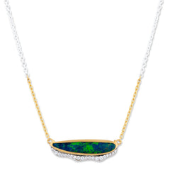 Ocean Smiles Opal Doublet Diamond Necklace
