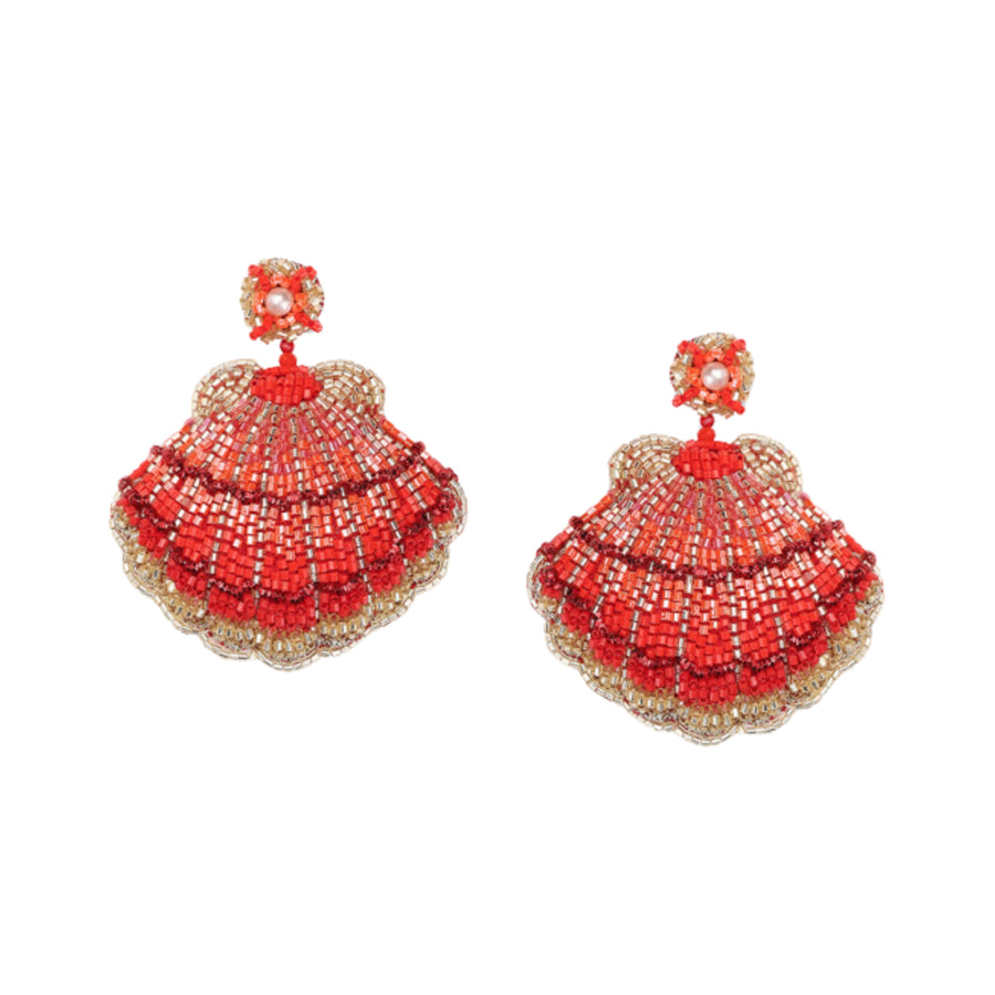 SEASHELL EARRINGS RED