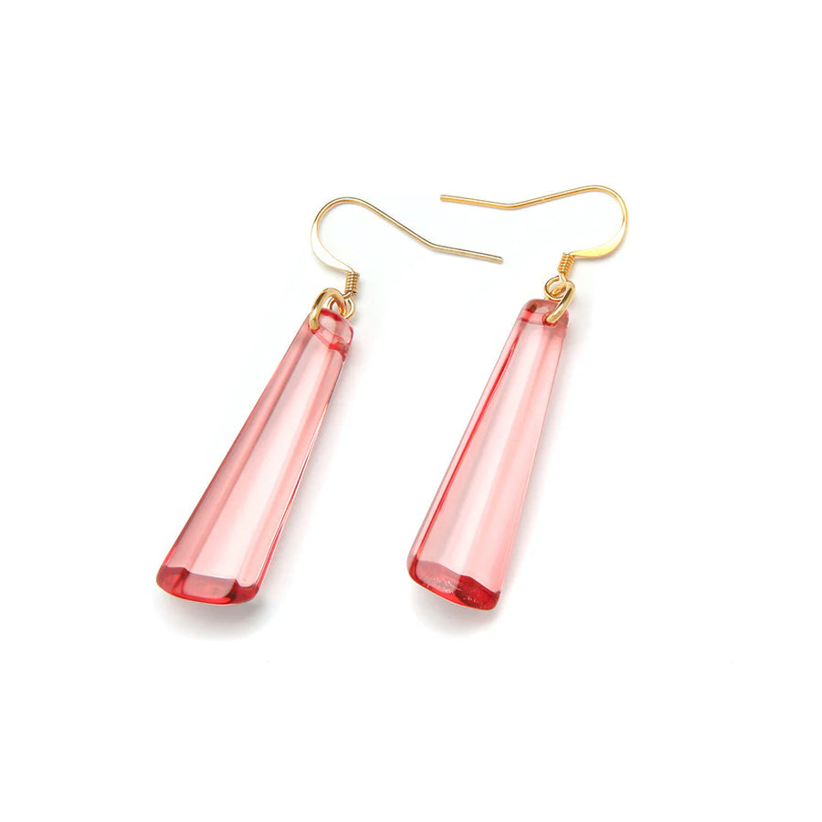 CRYSTAL DROP EARRING - CORAL ROSE
