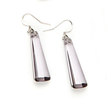 Crystal Drop Earrings - Smoke