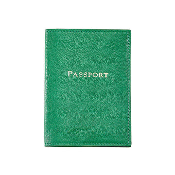 PASSPORT COVER - GREEN GOATSKIN