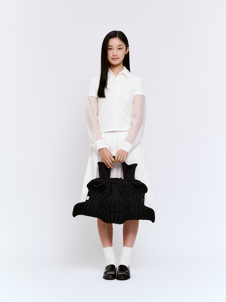 BIG BOW BAG - GLITTER BLACK