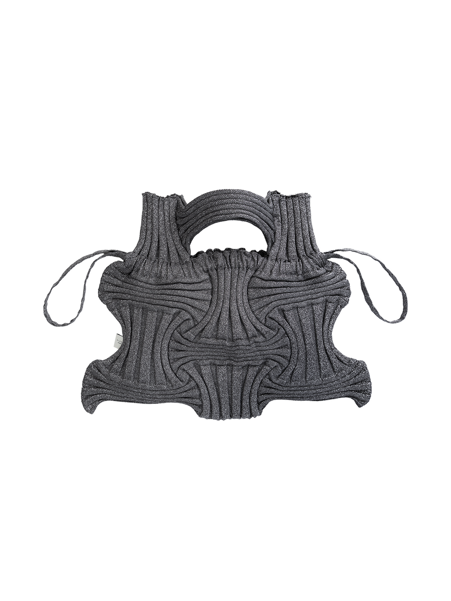 BIG BOW BAG - GLITTER STONE BROWN