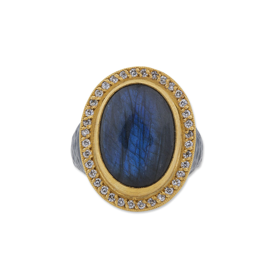 Pompei Labradorite Ring with Diamonds