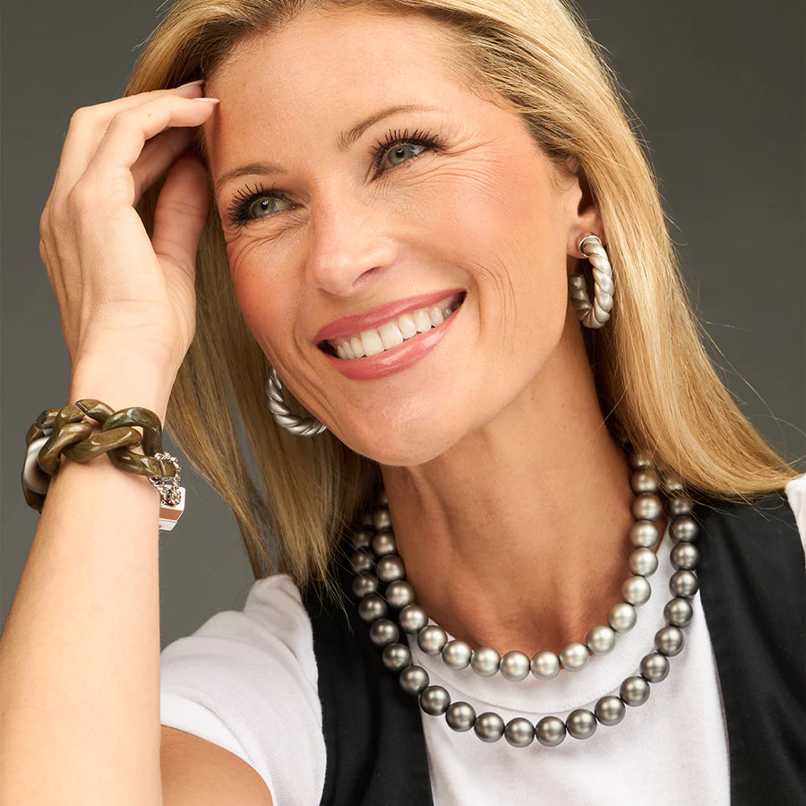 Pauline Bead Necklace - Chrome