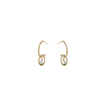 Pearl Droplet Hoop Earrings