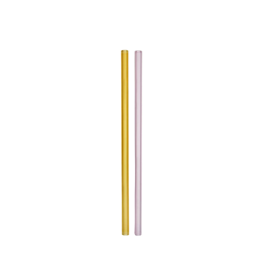 Sipsavor Glass Straws - Pink & Yellow Set 2