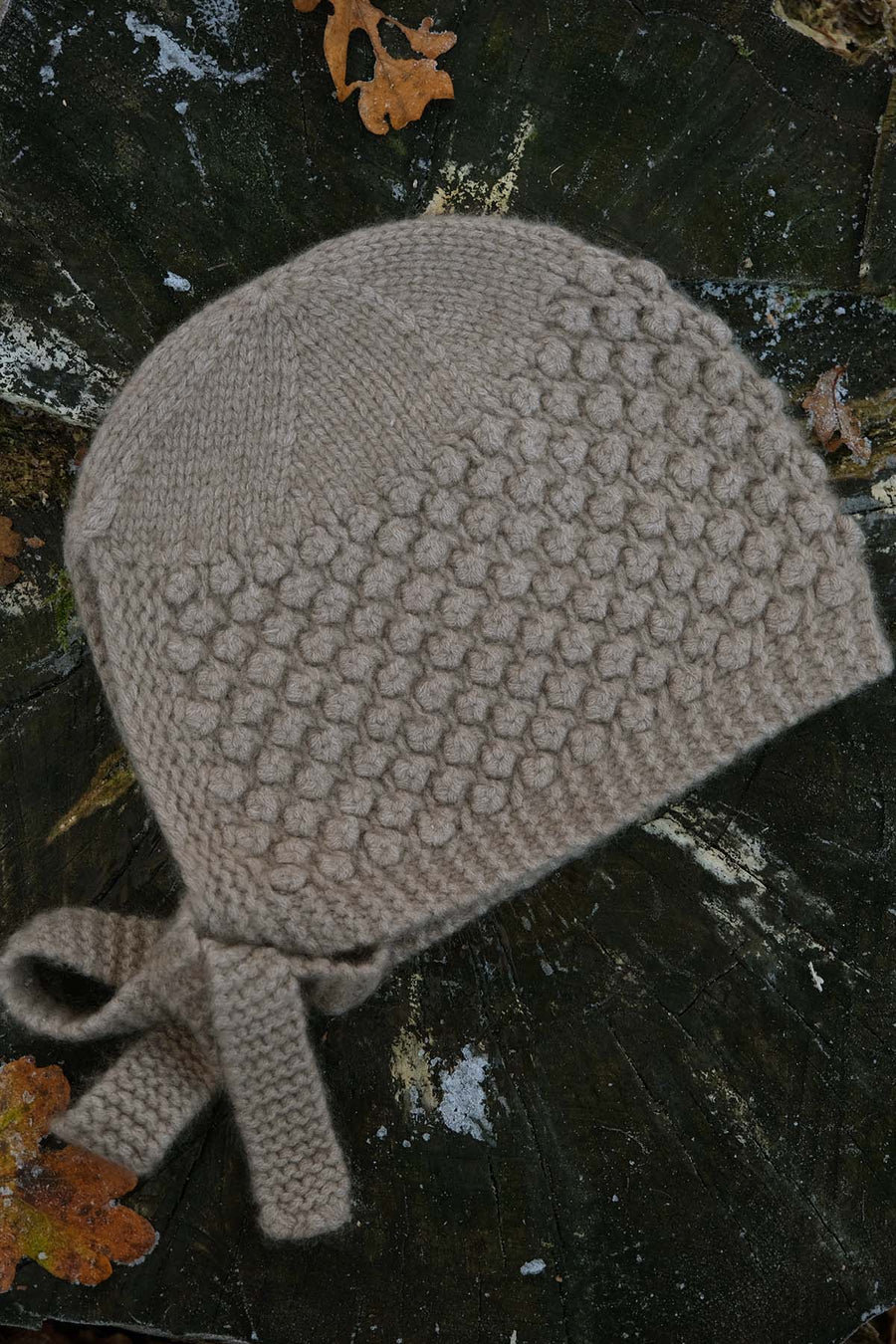 Popcorn Crochet Bonnet Mushroom - Brown