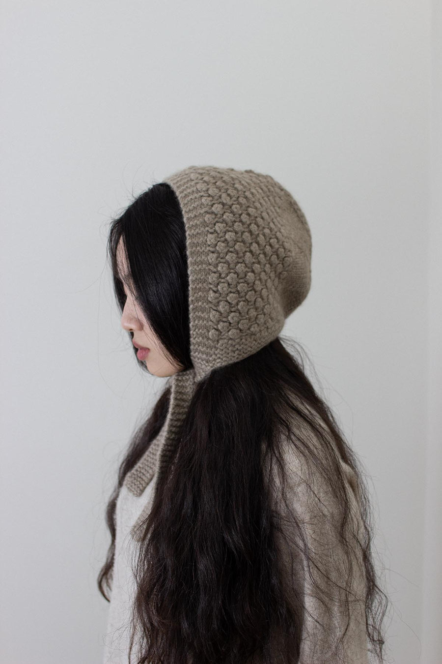 Popcorn Crochet Bonnet Mushroom - Brown