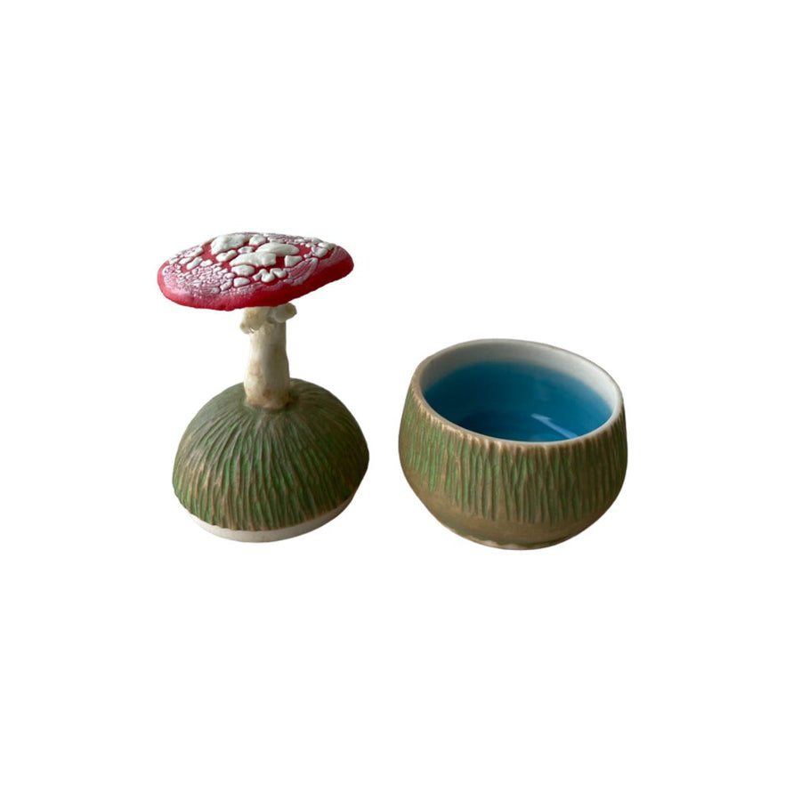Lidded Jar w/ Single Mushroom
