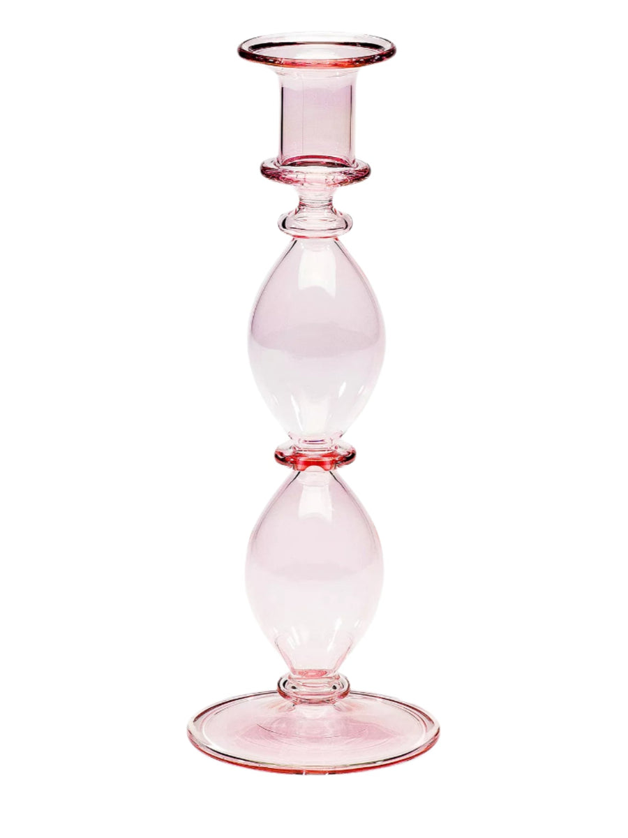 Olympia Glass Candle Holder - Pink