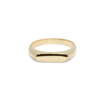 Gold Aisha Skinny Signet Ring - Size 6.25