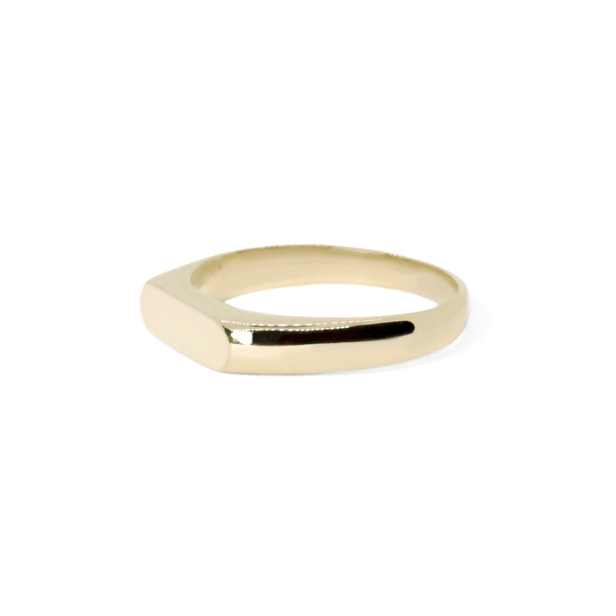 Gold Aisha Skinny Signet Ring - Size 6.25