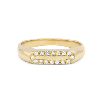Aisha Pavé Diamond Signet Ring - 6.5
