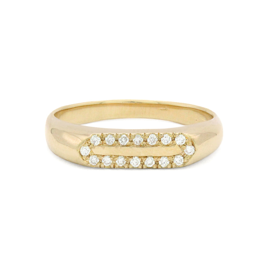 Aisha Pavé Diamond Signet Ring - 6.5