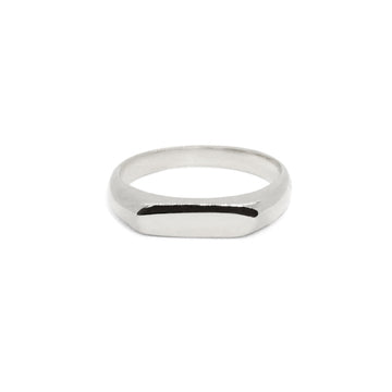 Silver Aisha Skinny Signet Ring - 6